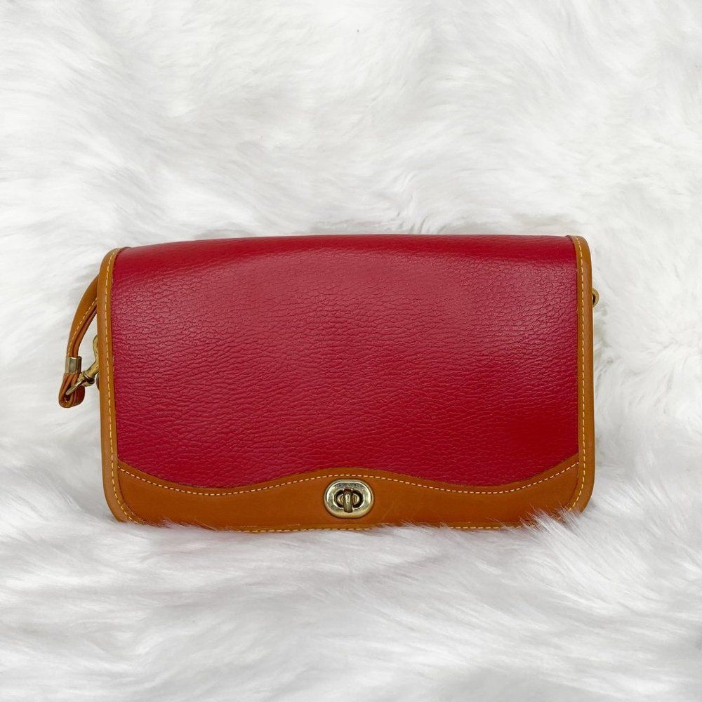 Vintage Red Top Grain Leather Crossbody Bag